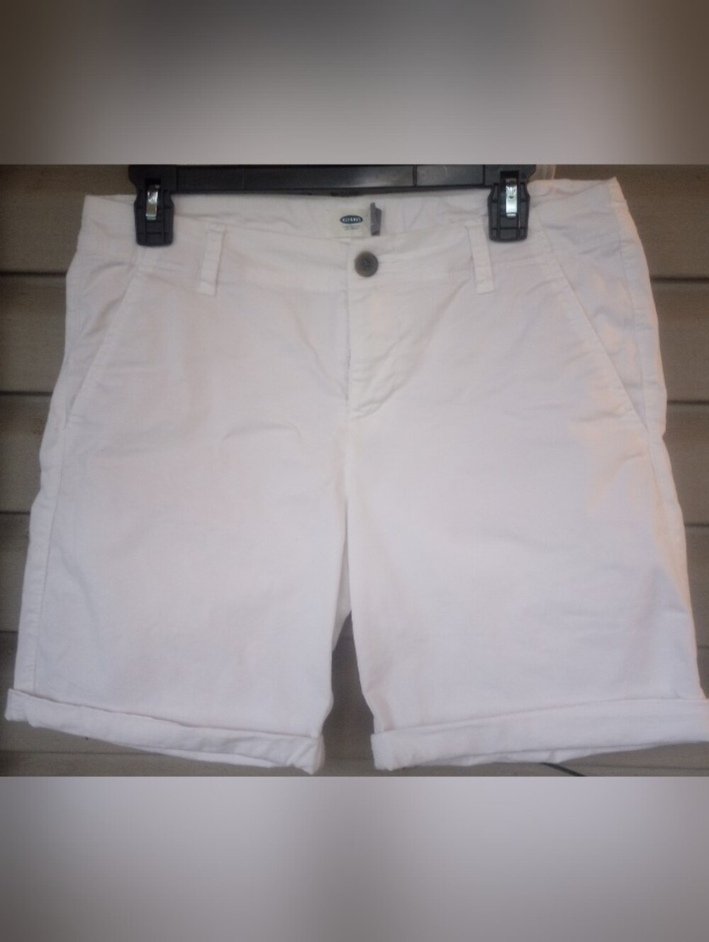 Old Navy White Casual Shorts with Rolled Hem